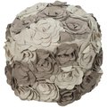 Surya Surya Rug POUF-28 Round Pouf-Ottoman Camel with Brown 18 x 18 x 14 in. POUF-28